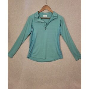 Columbia Womens M Long Sleeve Teal 1/4 Zip Athletic Pullover Collared Jacket - G